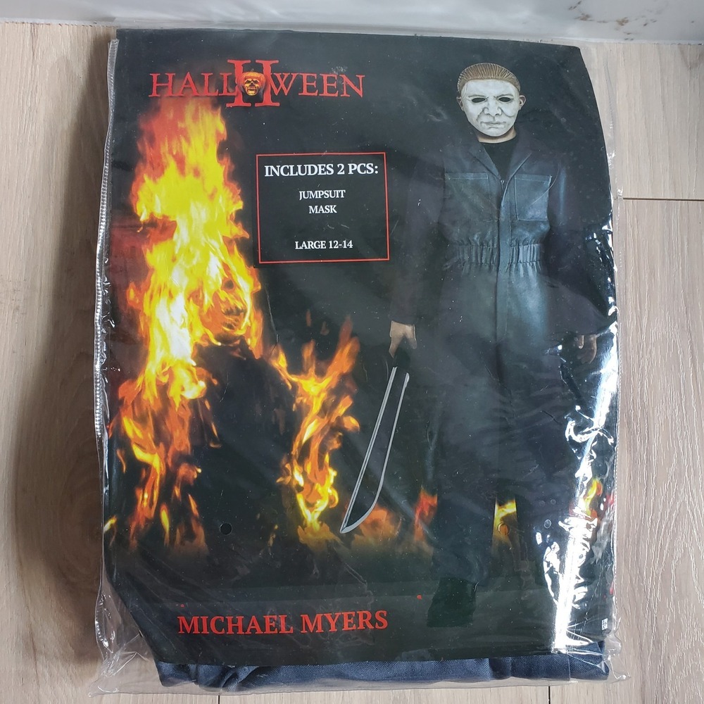 Michael Myers Costume Child Large 12-14 Halloween II Jumpsuit Mask Horror Movie